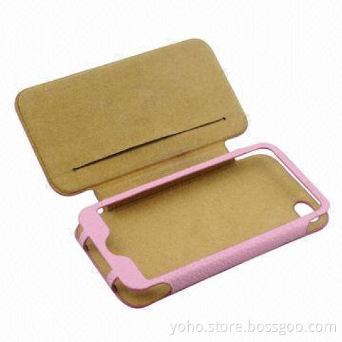 PU Leather Cover for iPhone 4/4S, Shock-absorption, with UP/Down Scratch Resistance